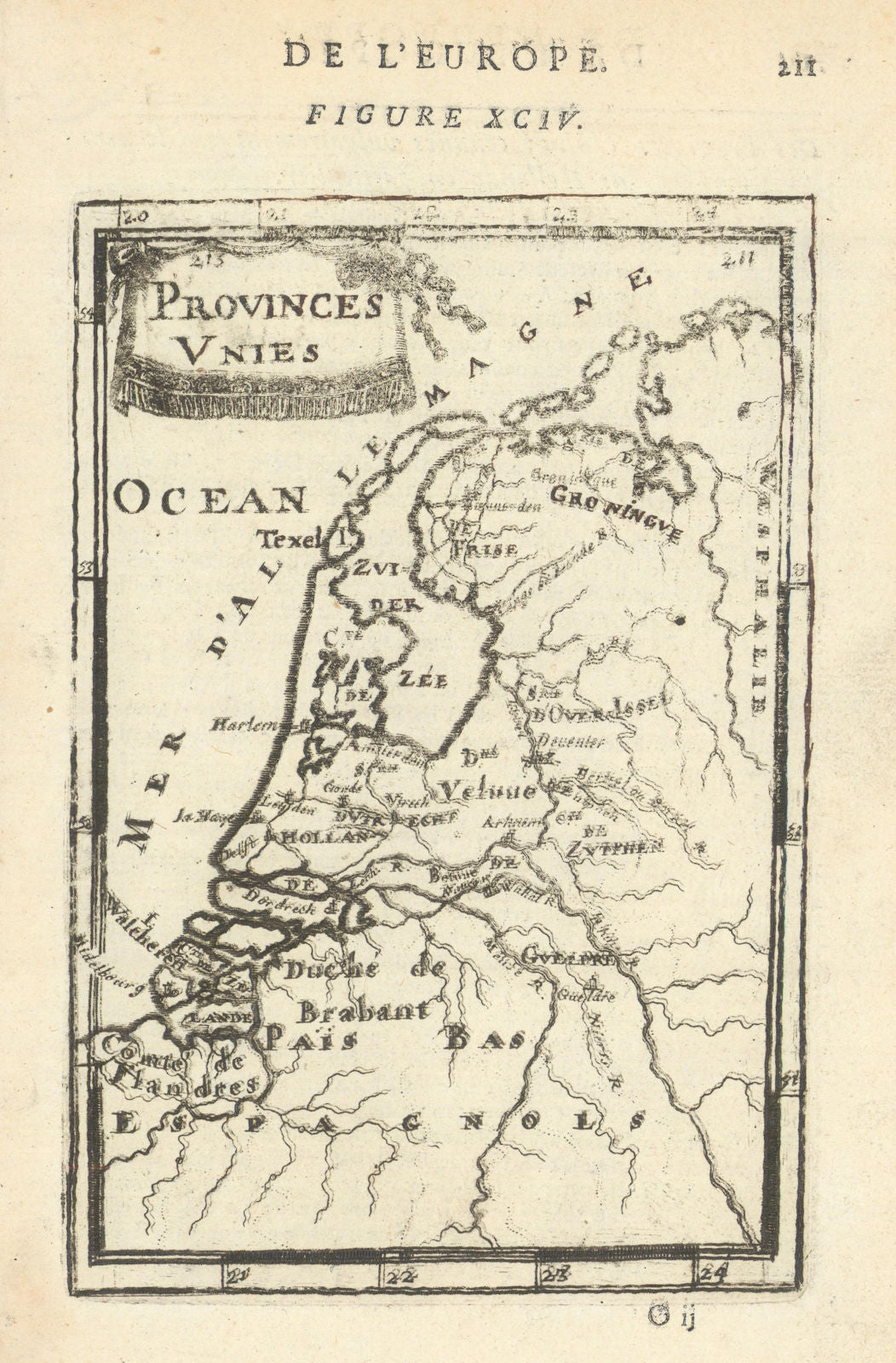 NETHERLANDS. Verenigde Provinciën. United 'Provinces Unies'. MALLET 1683 map
